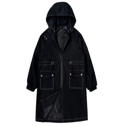 Men's Mid-Length Trench Coat - Spring Autumn Waterproof Jacket