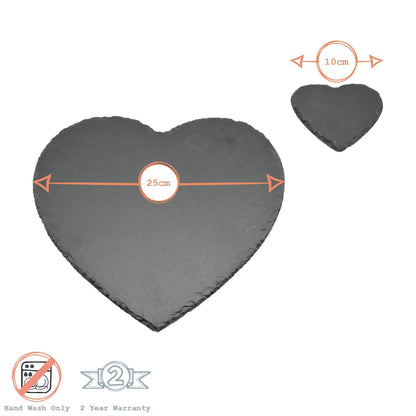 13pc Black Heart Slate Placemats Set