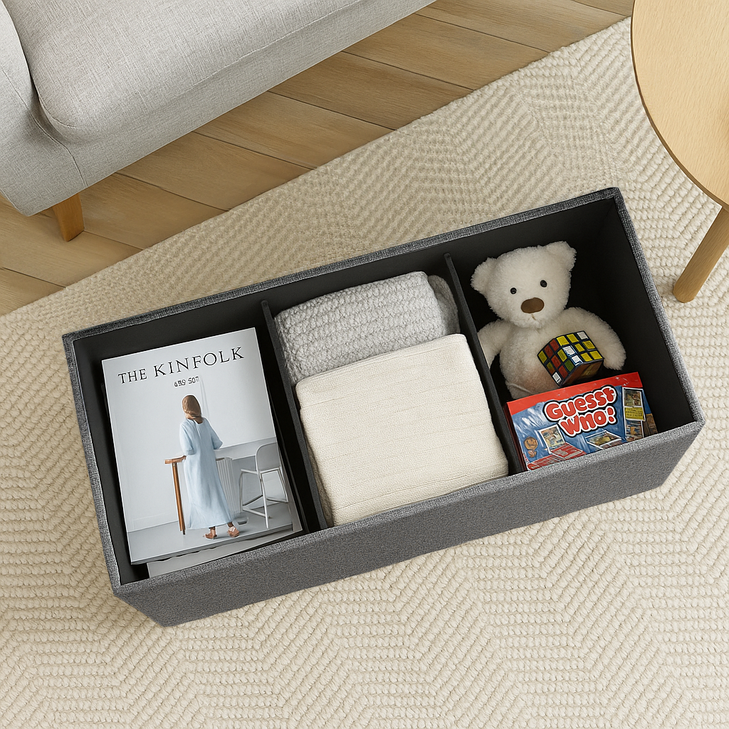 Foldable Storage Ottoman - 111 x 37 x 39cm