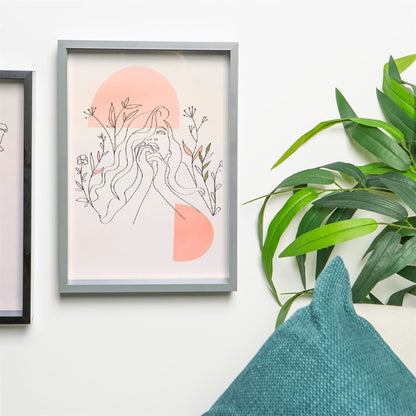 Grey A4 (8" x 12") 3D Deep Box Frame with A5 Mount