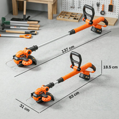 Outsunny Cordless Strimmer with 2 x 4.0Ah Lithium Batteries & Charger, 2-in-1 Lightweight Cordless Grass Trimmer and Lawn Edger
