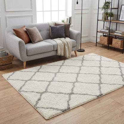 Moroccan Ivory Shaggy Rug | 700