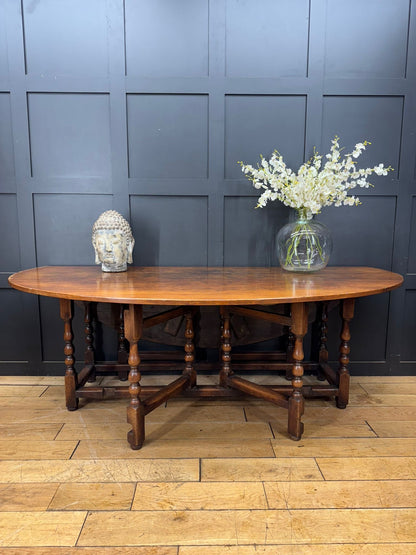 Antique Oak Wake Table Gateleg Dining Table / Large Kitchen table sideboard