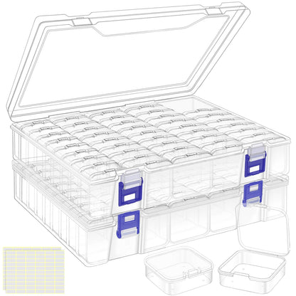 LINYAPRY Bead Organiser Box, 92 Pcs Small Bead Organisers and Storage Plastic Cases
