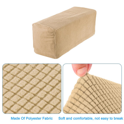 sourcing map 2pcs Stretch Armrest Covers for Chairs/Sofas, Couch Arm Covers with Twist Pin, Furniture Protector Slipcovers Khaki