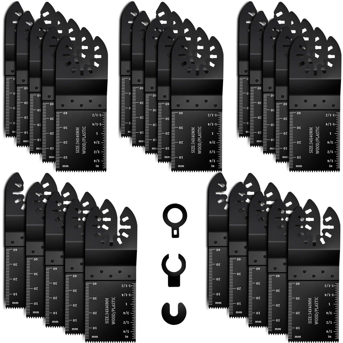 50PCS Multi Tool Blades,Universal Oscillating Saw Blades Professional Wood/Plastic Multitool Blades Wood Cutter Quick Release,Compatible with