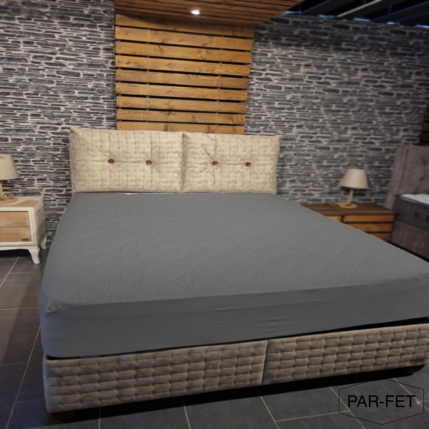 Cotton Mattress Protector, Waterproof, Quilted with Anti-Allergic, Anti Dust Mite, Soft and Quiet, Breathable (Grey, 160 x 200 cm)