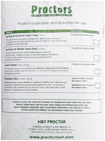 20kg bag of Proctors Spring and Summer Lawn Grass Food