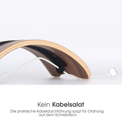 TerraTec Wood Two MacBook Stand/Dock Made of Real Wood for MacBook Pro and MacBook Air