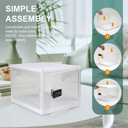 Yocdunm Lockable Medicine Storage Box with Code, 13 L Large Locking Medicine Box for Medication, Snacks, Phone, and Electronics