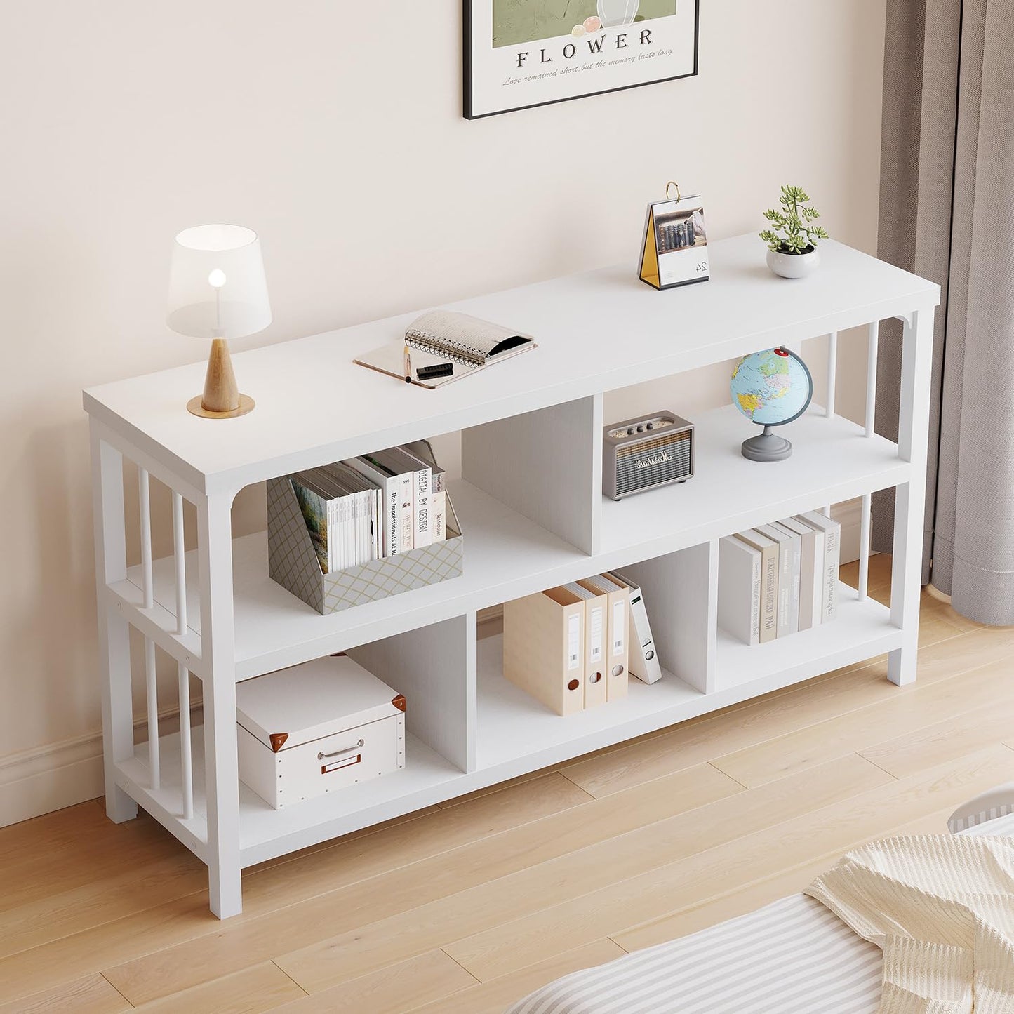IBF 5 Cube Storage Organizer Bookshelf Low Bookcase 120cm White Oak