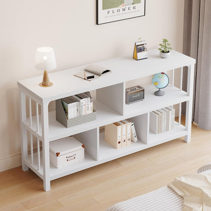 IBF 5 Cube Storage Organizer Bookshelf Low Bookcase 120cm White Oak
