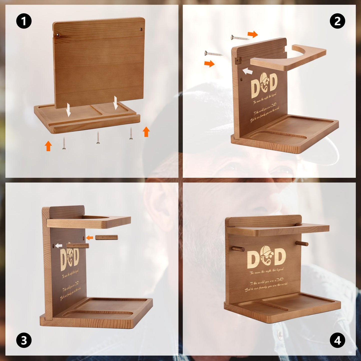 Sovyime Best Fathers Day Dad Gifts, Best Dad Gifts for Dad Birthday Gifts from Daughter Son, Wooden Hat Stand Presents for Dad