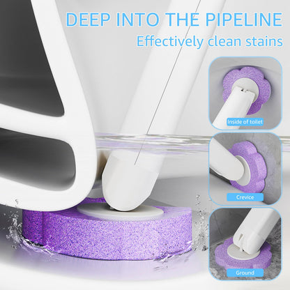 Disposable Toilet Brush with 24PCS Replacement Pads Disposable Toilet Brush Cleaning System Bathroom Cleaning Wand Kit with Extended Handle for Home