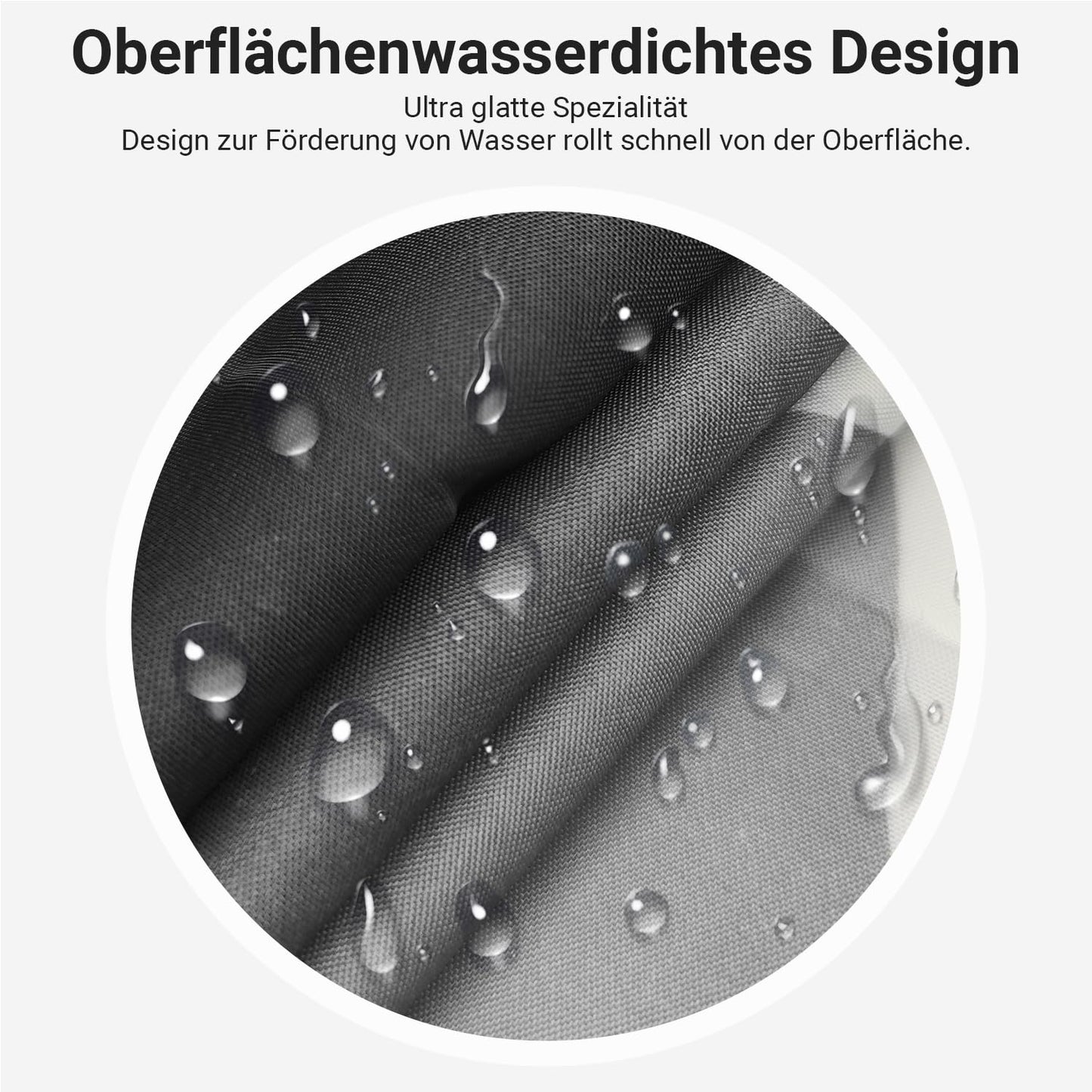 Shower Curtain 300 x 200 cm Gradient Black Water Drops, Weighted Hem, Anti-Mould Textile, Water-Repellent