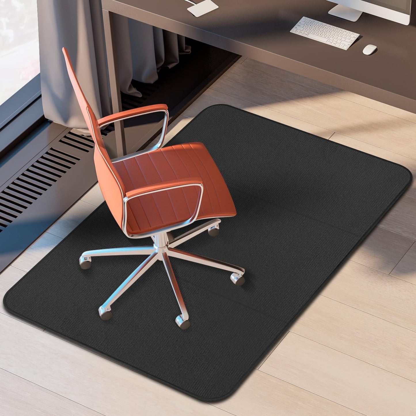 K KERNOWO Office Chair Mat for Carpet and Hardwood Floors, 47x35'' Corduroy Carpet Protector Chair Mat for Home & Office