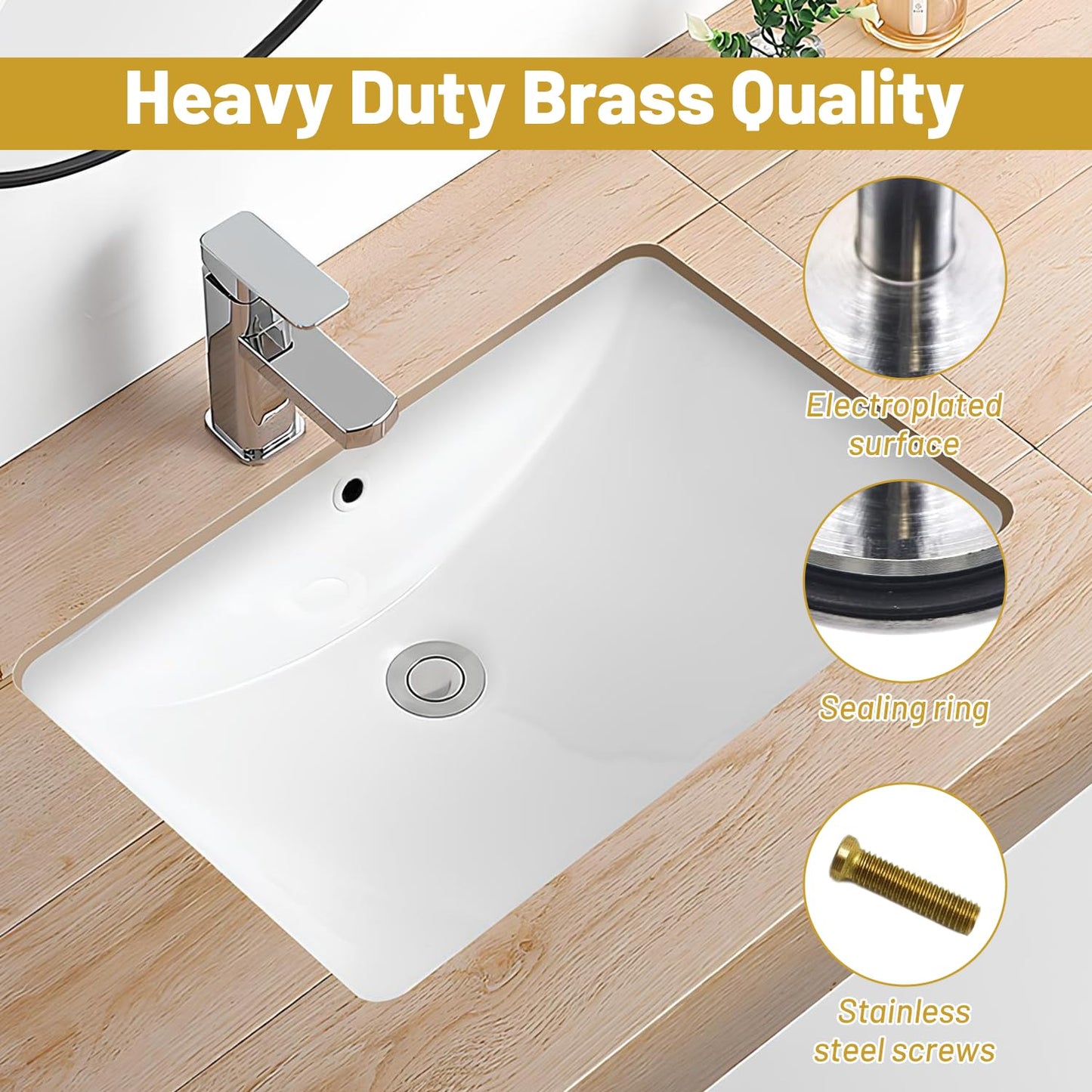Adjustable Bath Plug Replacement 43mm Cover Brass Pop up Bath Plug