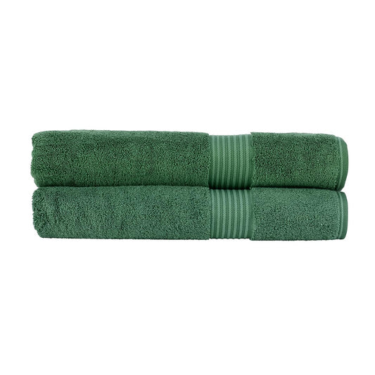 Christy Supreme Hygro 2 Bath Sheets Set | Spruce Green | 100% Luxury Supima Cotton | Ultra Soft | Super Absorbent | 650GSM | Extra Large Bath Towels