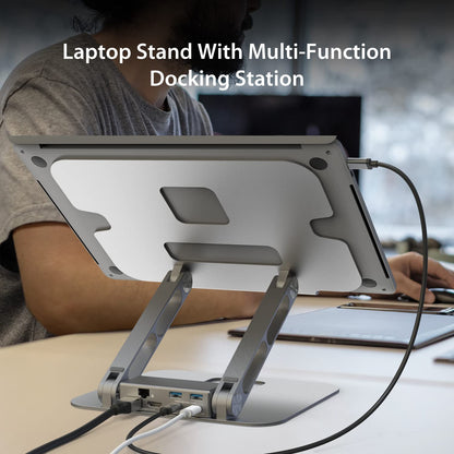 j5create Laptop Stand with USB C Dual HDMI Display Dock