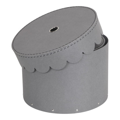 Bigso Box of Sweden WILMA Set of 2 Round Storage Boxes with Lids - Organiser Box with Lid for Clothes, Toys etc.