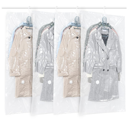 Hanging Vacuum Storage Bags, GQC 4 PCS Space-saving Vacuum Bag for Clothes, Suits, Dresses, Coats or Jackets