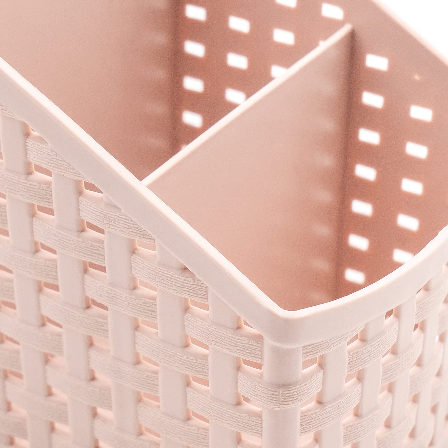 Fai Top 4 Grid Plastic Storage Basket Pink