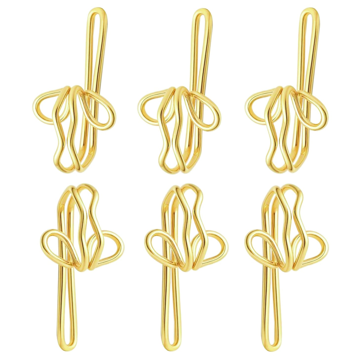 Metal Curtain Hooks 100 Pieces for curtains (gold,2.9x1.2cm)