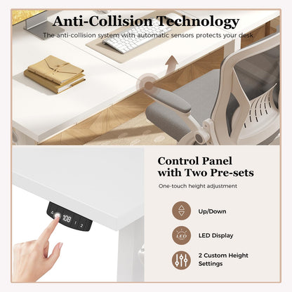 Klicelor Electric Standing Desk, 2 Memory Buttons for stand & sit, 120x60