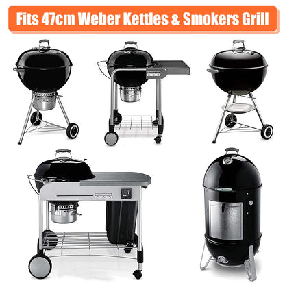 Denmay 7432 Cooking Grate and 7440 Charcoal Grate for Weber 47 cm Charcoal Grills, Fits Weber One-Touch, Bar-B-Kettle, Smokey Mountain Cooker Smoker,