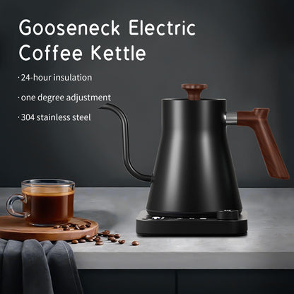 RHD Electric Gooseneck Kettle with LCD Display, Real-Time Temp Control Hot Water Boiler to Pour Over Coffee, Brew Tea, Switchable /, 1200 Watt Quick