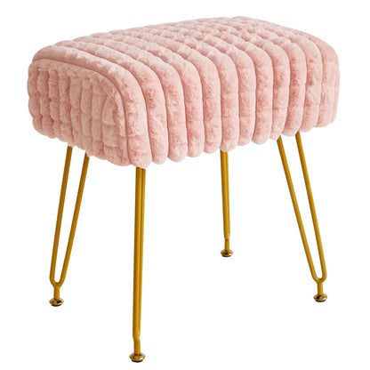 IBUYKE Makeup Vanity Chair, Rectangular Footrest Stool, Pink WBD003P