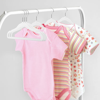 MangoKit White Baby Velvet Hangers Non-Slip Kids Coat Hangers 50 Pack