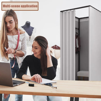Portable Fitting Room for Clothing Store, Mobile Changing room with shading curtain, Foldable Temporary Privacy Protection dressing Room for Mall
