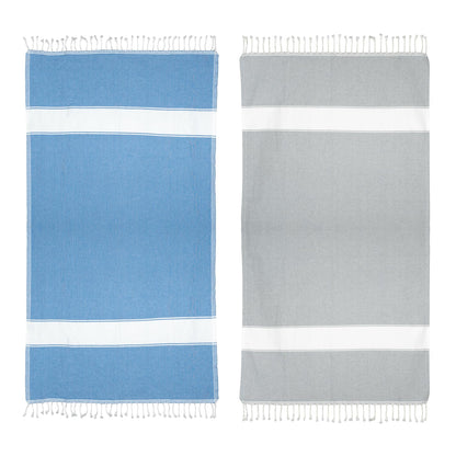 Aspendos Turkish Beach Towel – Lightweight, Quick Dry, Sand Free – 100% Cotton Peshtemal Towel – 90x190 cm – Compact & Soft for Bath, Travel, Holiday