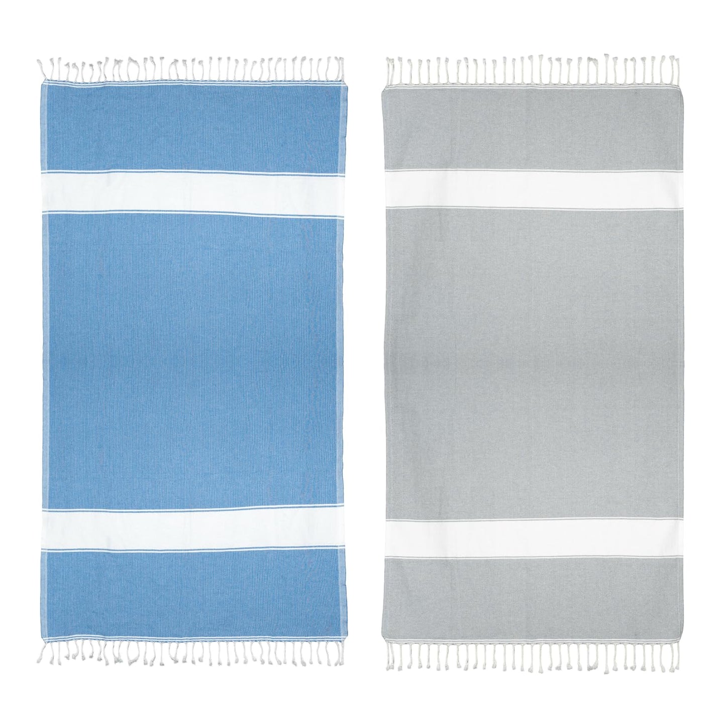 Aspendos 4 Pack Turkish Beach Towel – Lightweight, Quick Dry, Sand Free – 100% Cotton Peshtemal Hammam & Bath Towel – 90x190 cm (35"x75")