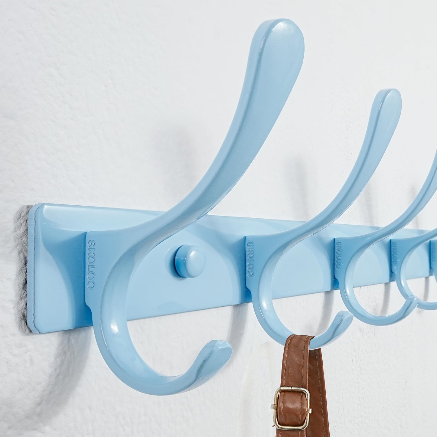 SKOLOO Coat Rack Wall Mounted - 6 Hooks, Pack of 2, Heavy Duty, Stainless Steel, Metal Wall Coat Hanger, Sturdy Wall Hooks for Hanging Coat, Jacket
