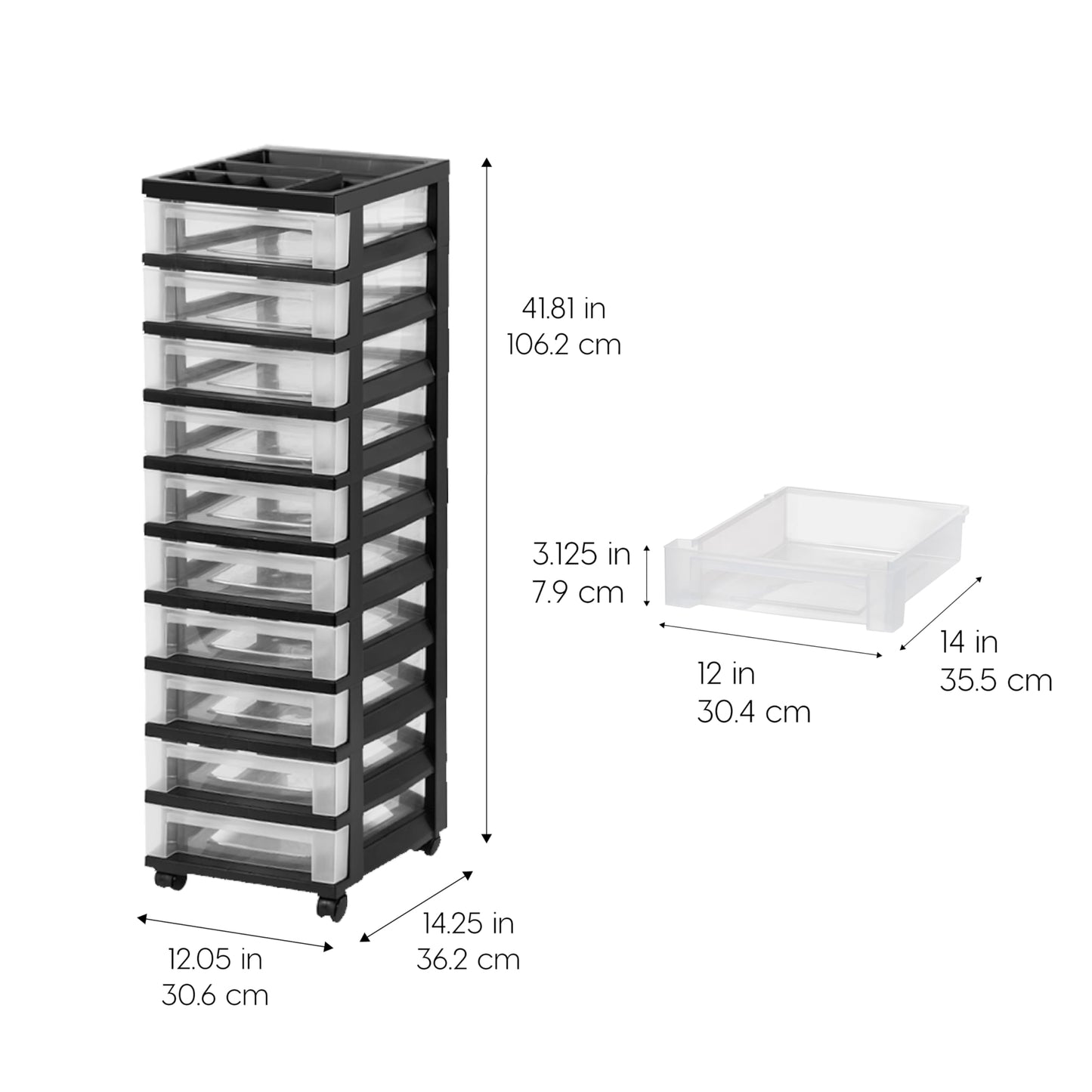 IRIS USA Craft Plastic Organizers and Storage, Rolling Storage Cart for Classroom Supplies, Storage Organizer for Art Supplies