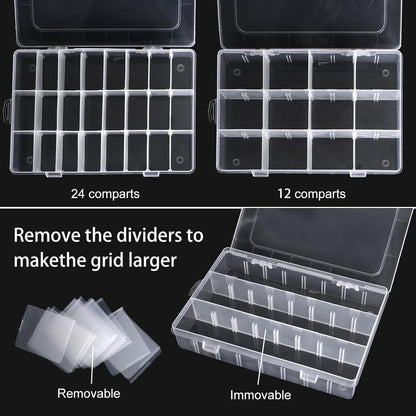 Taiyyi Set of 24 Adjustable Plastic Storage Boxes for Small Parts