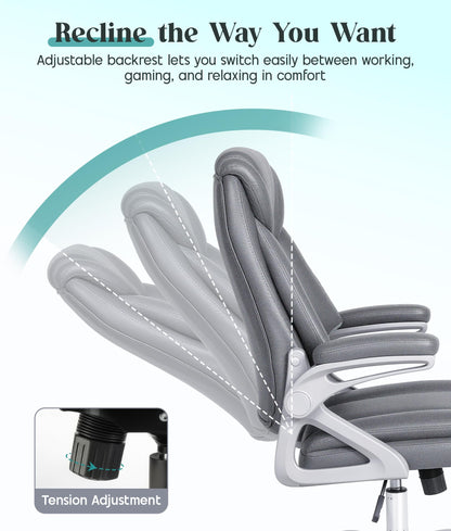 CHI ENERGY Executive Office Chair, Ergonomic Desk Chair with Padded Flip-up Armrests and Cushion