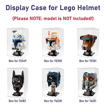 Nynelly Acrylic Display Case for Lego Star Wars Helmet for Lego Captain Rex Helmet Models Figures