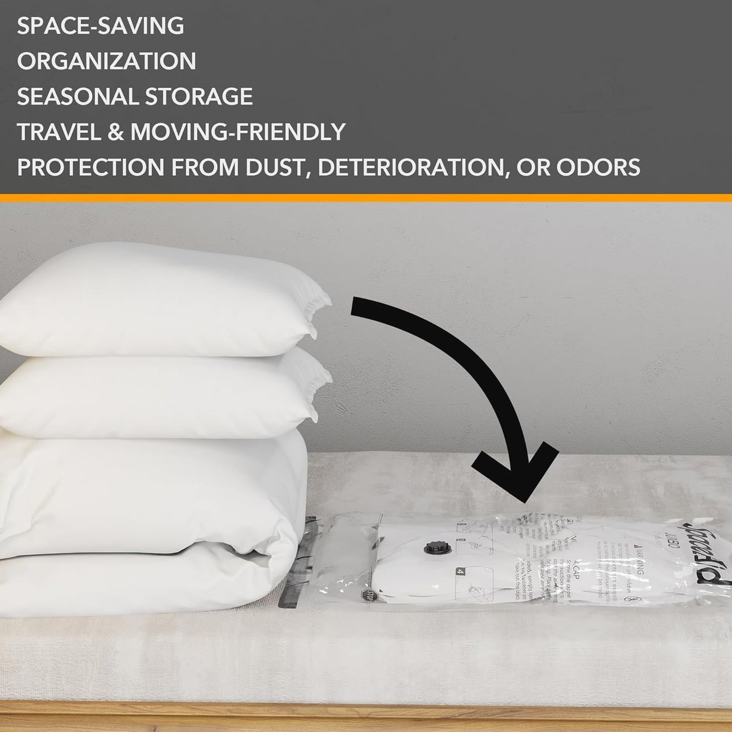 SpaceAid 14 Pack Vacuum Storage Bags with Electric Air Pump, Space Saver Sealer Compression Bags for Comforters, Blankets, Pillows, Bedding, Clothes