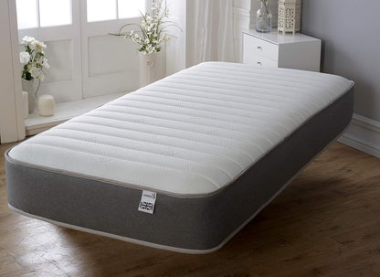 Starlight Beds Cooltouch Linear 8 Inch Hybrid Mattress. 2ft6 Small Single Mattress with Memory Foam Layer & Springs. Grey/White, Soft. (2ft6 x 6ft3)