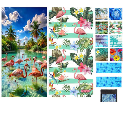 JAODFK 2 Pcs Microfibre Beach Towel 71"X32" Quick Dry Lightweight Sand Free Extra Large Thin Towels Travel Essentials For Adults Womens Swim Bath