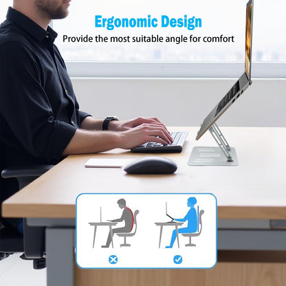 WEIQILE Adjustable Laptop Stand for Desk,Portable Foldable Computer Stand with Ergonomic Design and Anti-Slip Base for Compatible with 11-16”Laptops