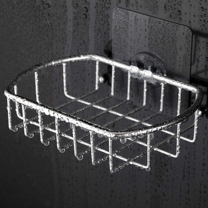 MaxHold Traceless Self Adhesive Soap Dish, Stainless Steel Soap Basket Never Rust, Bathroom Shower Caddy, Kitchen Sponge Holder