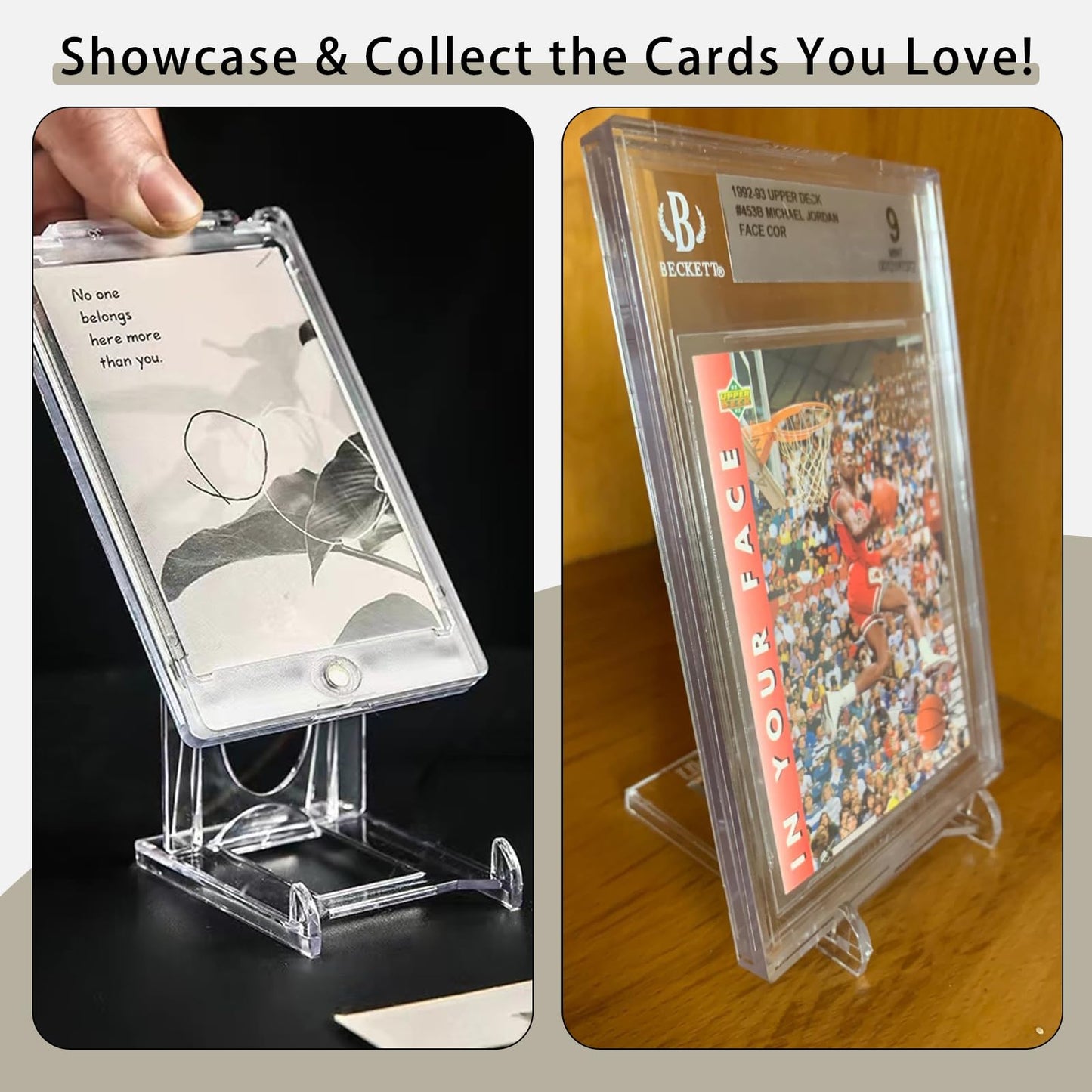 HZHSSG Mini Card Display Stand,Adjustable Premium Acrylic Trading Card Stand for Graded Card Sports Card Trading Card PSA Card Baseball Card (6)