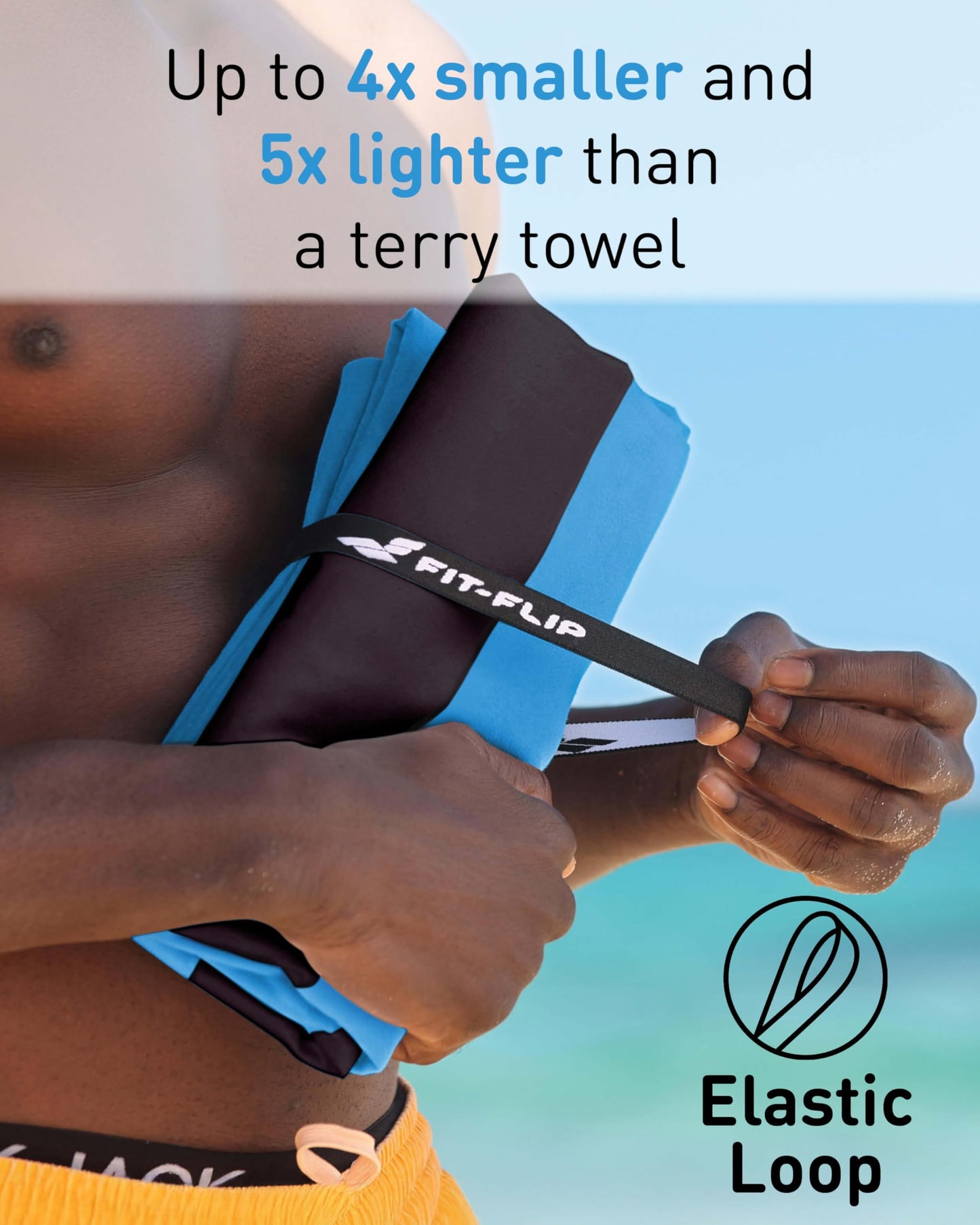 Fit-Flip Beach Towel Microfibre - Large Quick Dry Towels - Sand Free