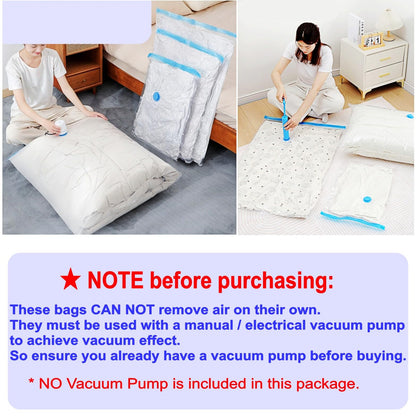 JZK 2-Pack 100x130cm Jumbo Vacuum Storage Bags For King Size Duvet Quilt