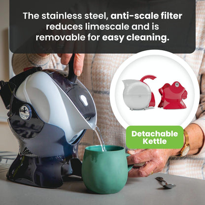 Uccello Electric Safety Kettle | Red Tipper Base Included | Effortless Pour Every Time | Daily Living Drinking Aid For Disabled and Seniors | 1.5