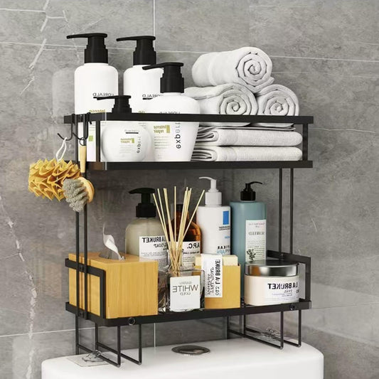 Pinkgarden Over-the-Toilet Storage Shelf, Large Capacity Bathroom Organizer, No-Drill Installation, Rust-Resistant Thick Steel, Space-Saving Over